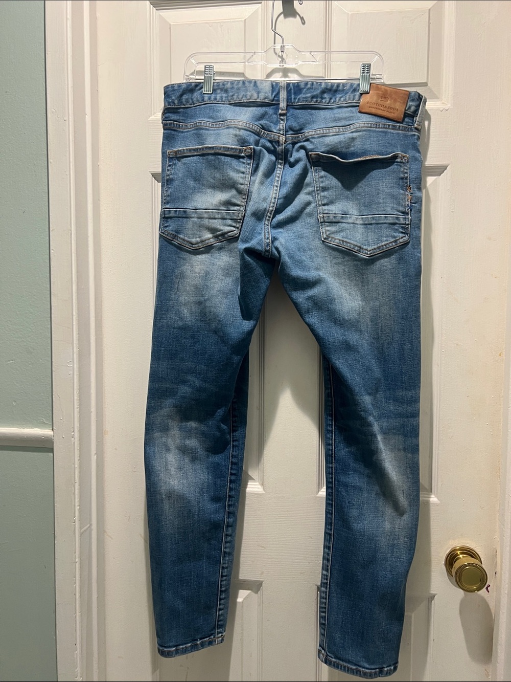Scotch & Soda Light Blue Ralston Skinny Jeans with Distressed Detail - Picture 9 of 16